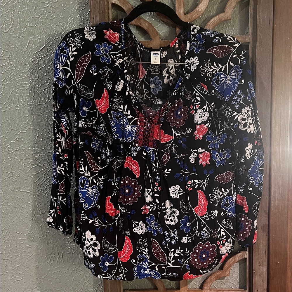 Floral style boho blouse